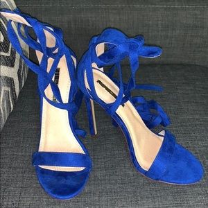 NEVER WORN Royal Blue Lace Up Heels 💙